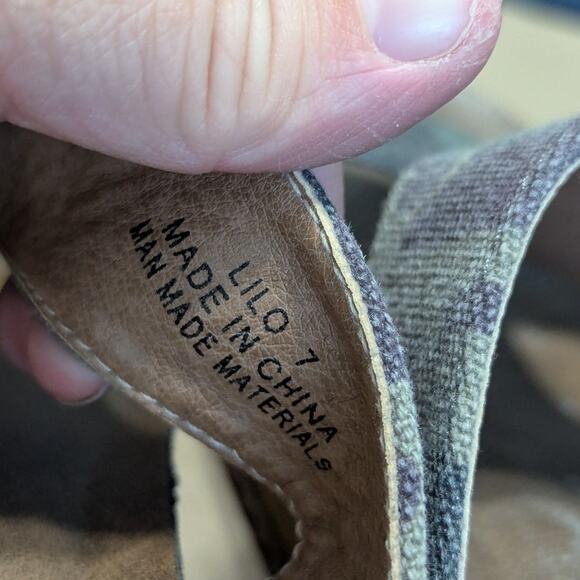 Boutique by Corkys Lilo Canvas Camo Wedge Cork Sandals Peep Toe Twee Summer Boho - Picture 6 of 6